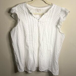 LOFT White Textured Blouse